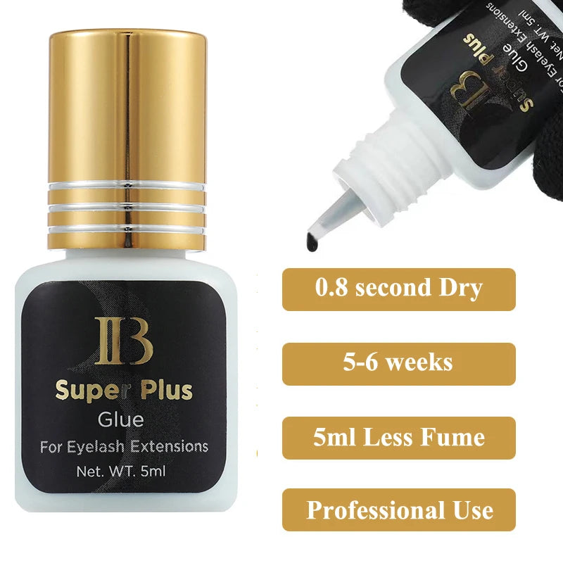 IB Ultra Clear & Black Eyelash Extension Glue (7 Types) – Super Bond, Fast-Drying, Long-Lasting Lash Adhesive