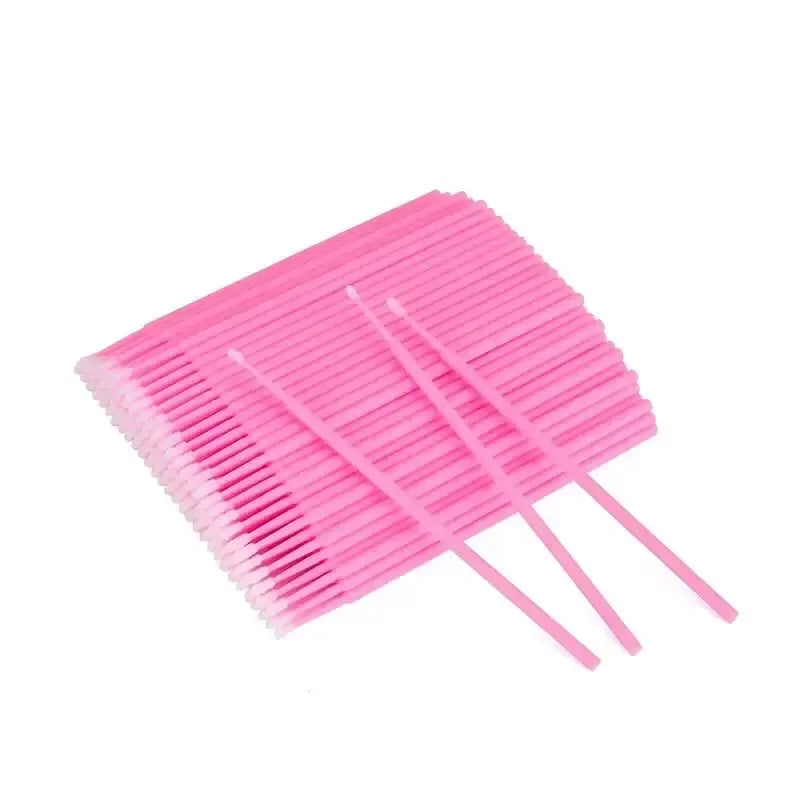 100pcs Disposable Pink Mascara Wands – Mini Eyelash Brushes for Lash Extension, Eyeliner Cleanup & Beauty Touch-Ups