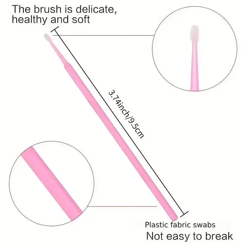 100pcs Disposable Pink Mascara Wands – Mini Eyelash Brushes for Lash Extension, Eyeliner Cleanup & Beauty Touch-Ups