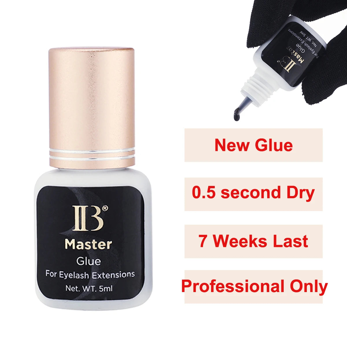 IB Ultra Clear & Black Eyelash Extension Glue (7 Types) – Super Bond, Fast-Drying, Long-Lasting Lash Adhesive
