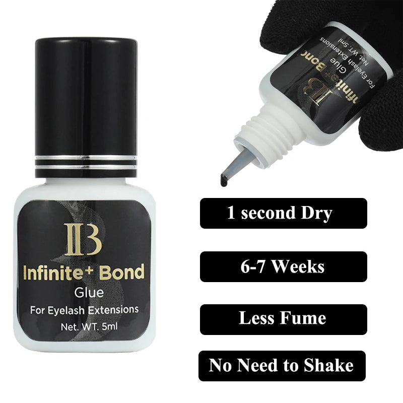IB Ultra Clear & Black Eyelash Extension Glue (7 Types) – Super Bond, Fast-Drying, Long-Lasting Lash Adhesive