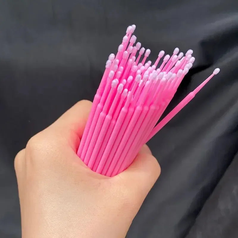 100pcs Disposable Pink Mascara Wands – Mini Eyelash Brushes for Lash Extension, Eyeliner Cleanup & Beauty Touch-Ups