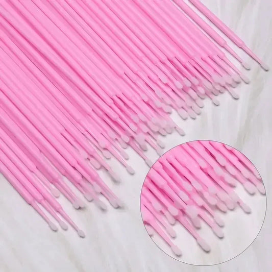 100pcs Disposable Pink Mascara Wands – Mini Eyelash Brushes for Lash Extension, Eyeliner Cleanup & Beauty Touch-Ups