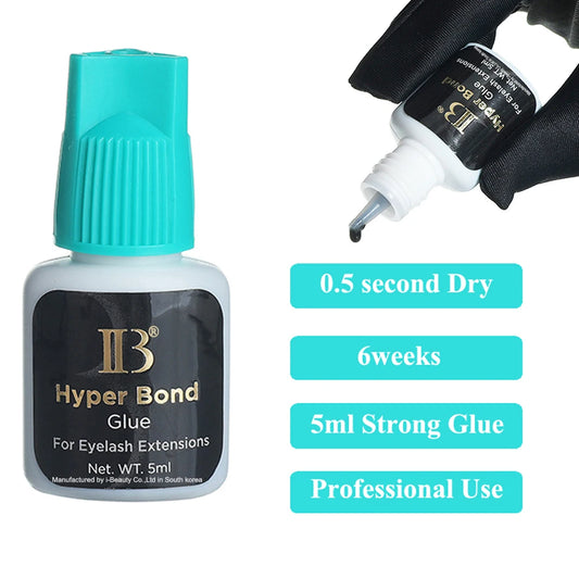 IB Ultra Clear & Black Eyelash Extension Glue (7 Types) – Super Bond, Fast-Drying, Long-Lasting Lash Adhesive