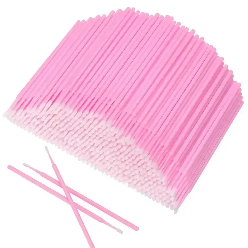 100pcs Disposable Pink Mascara Wands – Mini Eyelash Brushes for Lash Extension, Eyeliner Cleanup & Beauty Touch-Ups